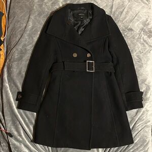 Babaton Black Trench Coat with Belt